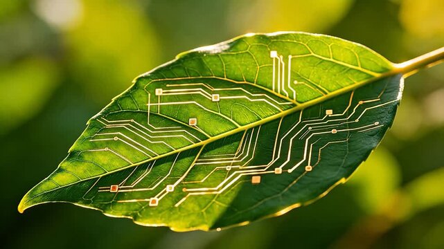 Leaf with circuit design