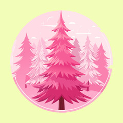 Obraz premium Round pink spring blossom tree for suburban garden branding spring season landscape design and nature inspired art for seasonal home improvement blog content