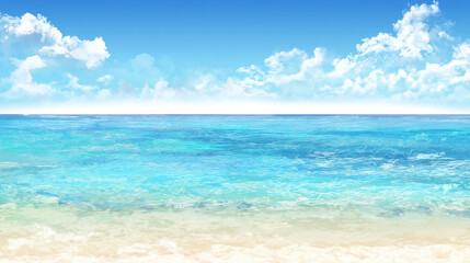 Fototapeta premium Minimal blue sky and ground background, clean banner template with copy space、青空と砂地のシンプルな背景、商品配置に最適なミニマルバナー素材