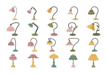 Obraz premium Sleep Lamps Aesthetic Icon Set