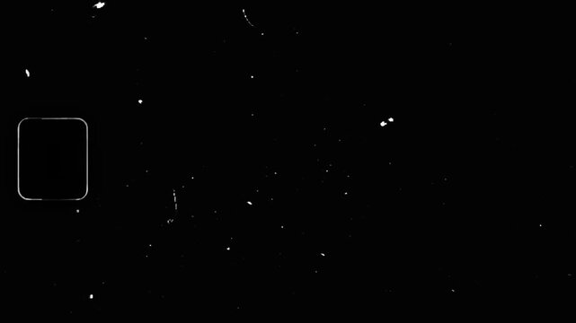 A film shot on 8-16mm film with frames containing elements of noise and dust