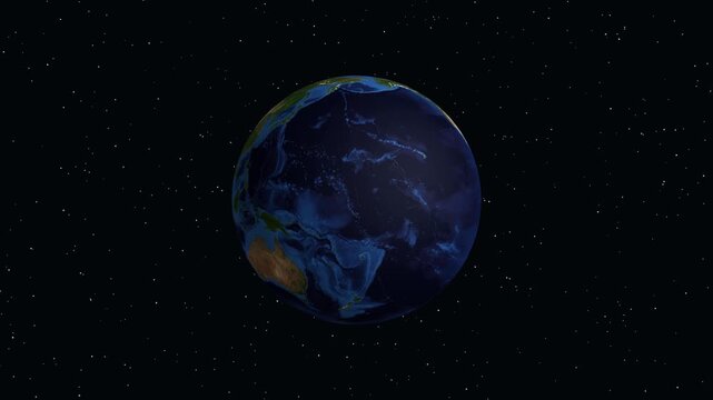 Animated Zoom from Space to Labuan Malaysia with Demographic Data Overlay