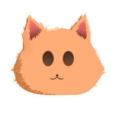 Obraz premium Cute Funny Cartoon Cat Illustration Smiling Pet Character Digital Drawing