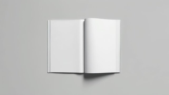 Open Book with Blank White Pages.