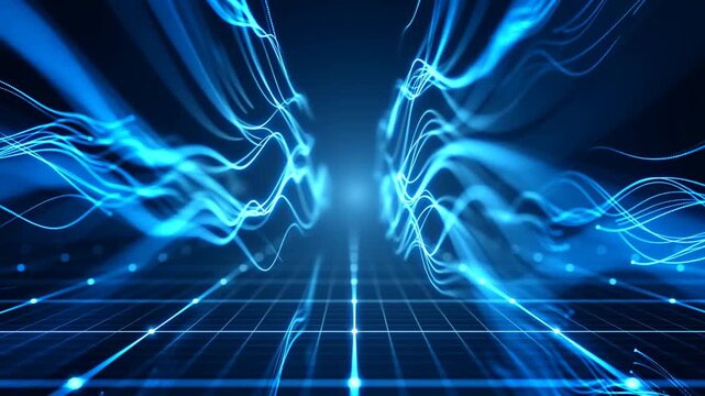 A Mesmerizing Journey Through Electric Waves: An Immersive Visual Experience into the Depths of Digital Energy Flow and Light Dynamics