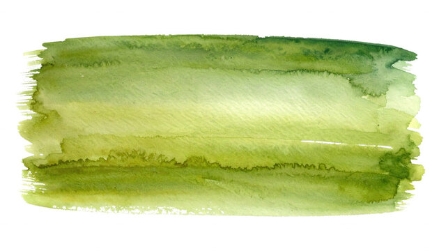 Pincelada de aquarela em tons de verde vibrante, criando uma textura abstrata e org&acirc;nica para design gr&aacute;fico e fundos art&iacute;sticos.