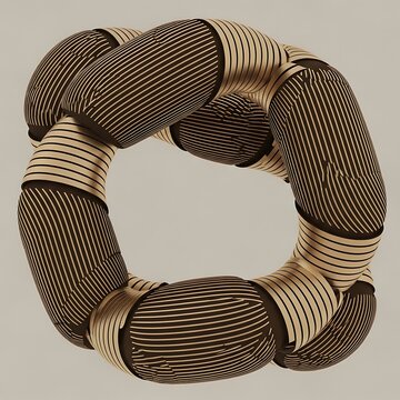 Intriguing Torus Structure with Parallel Lines Aesthetic Composition