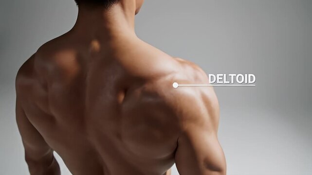 Human body deltoid muscle anatomy.