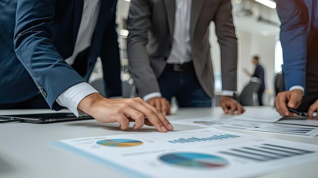 Teamwork Hands on Financial Chart and Business Data