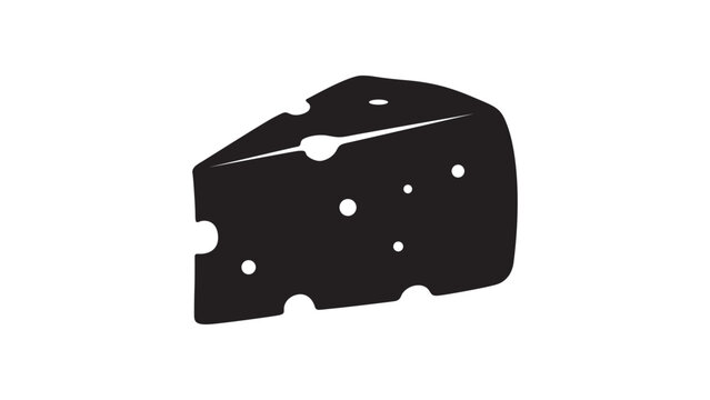 Cheese silhouette vector flat illustration design. 