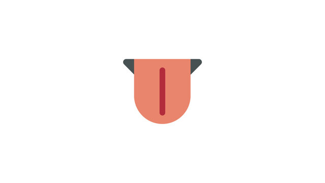 Tongue vector flat icon. Isolated mouth tongue out emoji illustration.