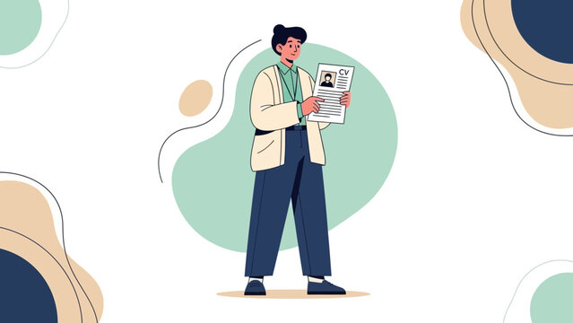 Person holding CV, job application, career, employment, recruitment, hiring, professional