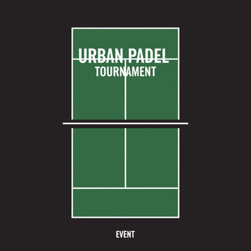 Modern Urban Padle Tournament Event Announcement, Simplified Graphic Design, Vector Illustration