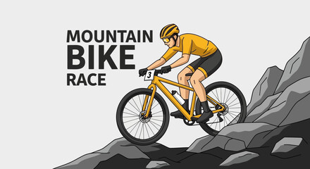 Fototapeta premium Mountain Bike Race Exciting Adventure on Rocky Trails