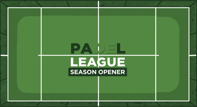Padel League Season Opener: A Vibrant Vector Illustration of the Court Design