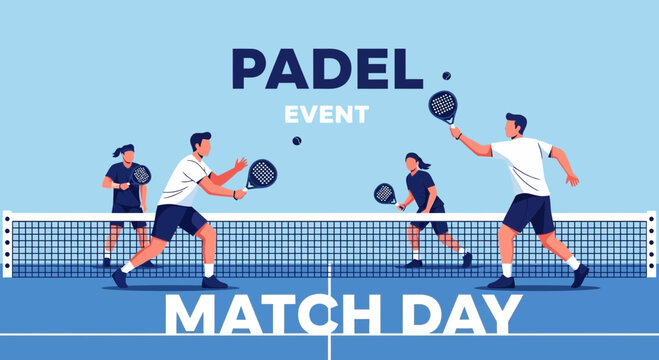 Padel Match Day Event Sports Illustration