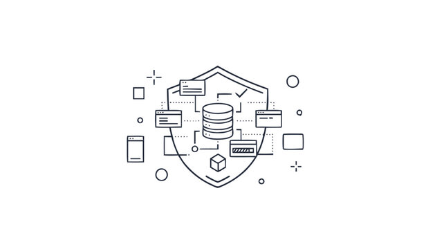 Data security shield icon representing database protection and information safety.