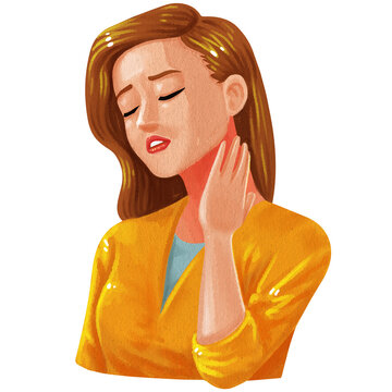 woman holding her neck in pain