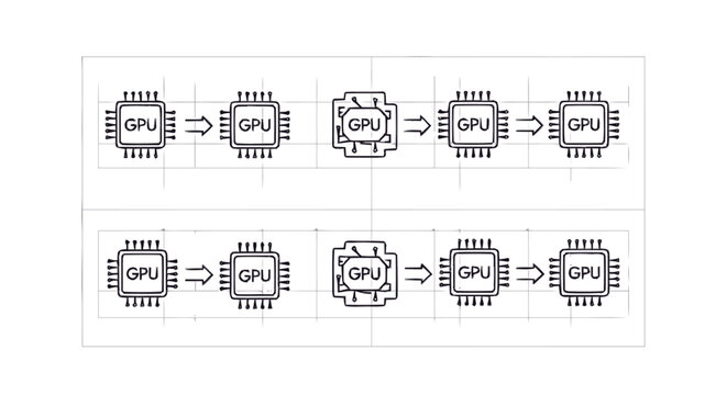 Diagram of GPU Processing Units and Data Flow for Computing.
