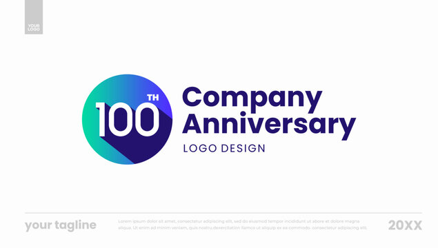 100th company anniversary circle logo mark banner template