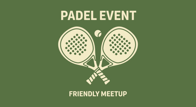 Padle Event Invitation Design Featuring Two Crossed Paddles and a Ball