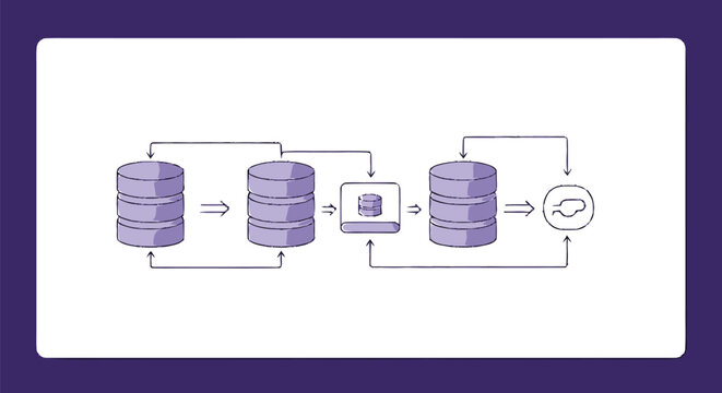 Database Diagram Illustrating Data Flow and Information Processing.
