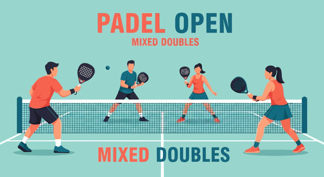 Padle Open Mixed Doubles Tournament Featuring Dynamic Athletes Playing