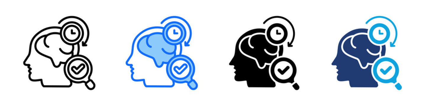 Memory Test Icon Set Multi Style Vector Illustration