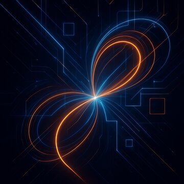 Dynamo A futuristic high tech abstraction of glowing lines and s