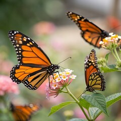Fototapeta premium Butterflies Showcase their delicate wings antennae and proboscis