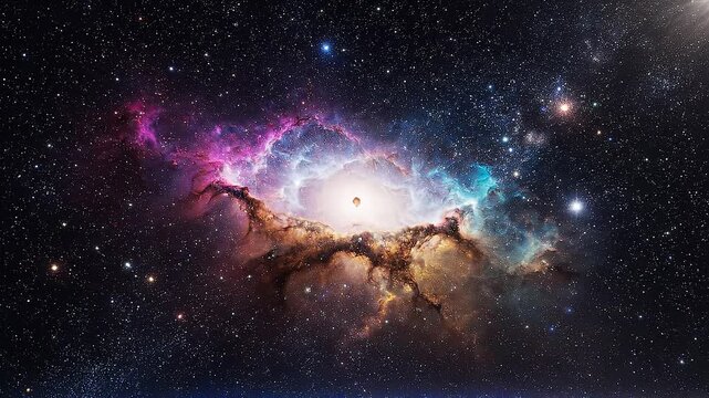 Astronomical Scene of a Dark Sky with Firefly at Night