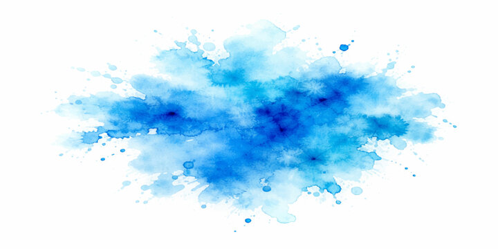 Abstract watercolor and grunge background design featuring colorful ink splashes and artistic paint splatters on a textured blue brush stroke pattern illustration