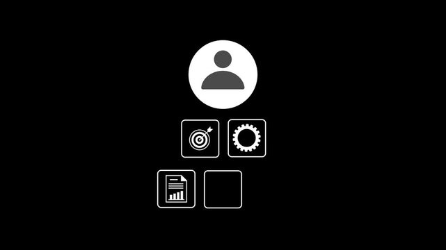 Digital HR system showing employee KPI data, team performance metrics and productivity dashboards used by organizations for workforce evaluation and human resource data driven decision making. 4k 