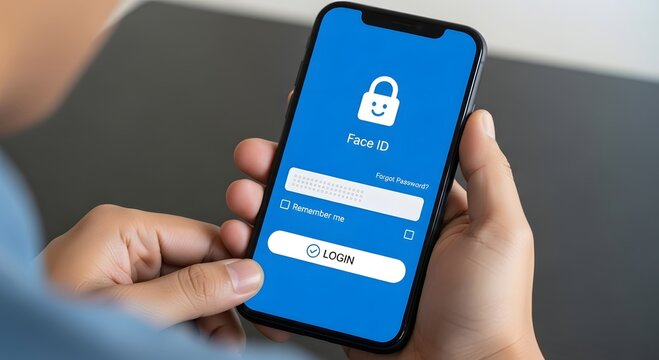 Exploring face id technology on mobile phone for secure access and login authentication process today