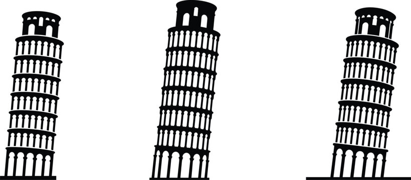 Leaning Tower of Pisa vector illustration with architectural precision