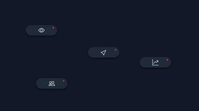 Business dashboard displays live traffic data with icon indicators on screen