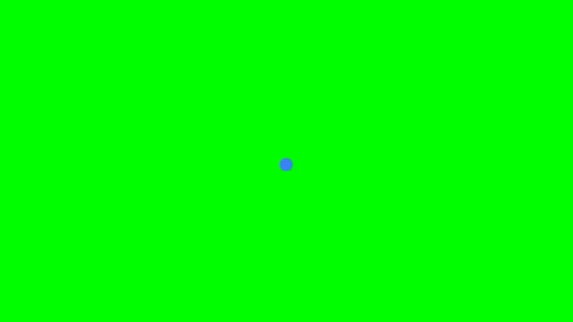 A single blue dot on a green background
