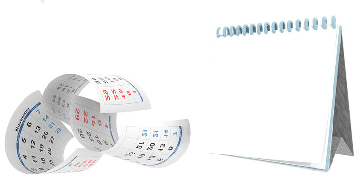 calenddar empy for yout text pages flying - 3d rendering