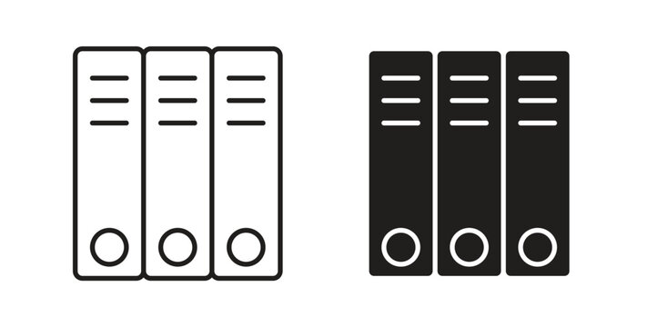 Binder icon design line and solid vector pack on white background