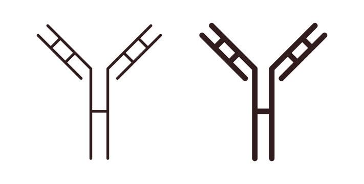 Antibody icon design line and solid vector pack on white background