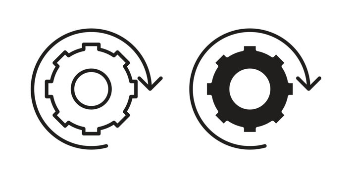 Continuous changes icon design line and solid vector pack on white background