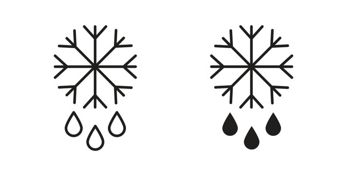 Defrost icon design line and solid vector pack on white background