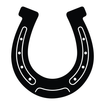 Horse Shoe Icon Silhouette Vector black design on a white background
