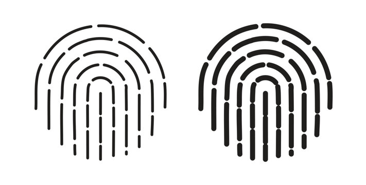 Fingerprint icon design line and solid vector pack on white background
