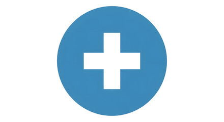 Fototapeta premium Blue medical cross symbol on white background for healthcare and medical concepts