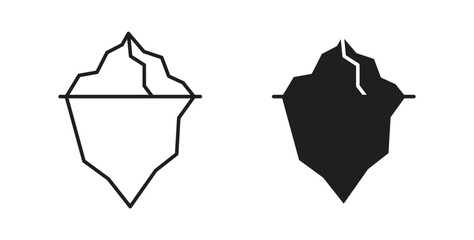 Iceberg icon design line and solid vector pack on white background © No