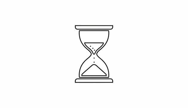 Hourglass Icon, Time Passing Concept, Sand Clock Outline Vector