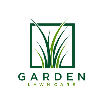 Stylized Green Grass Logo Design Template