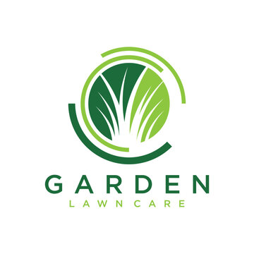 Stylized Green Grass Logo Design Template