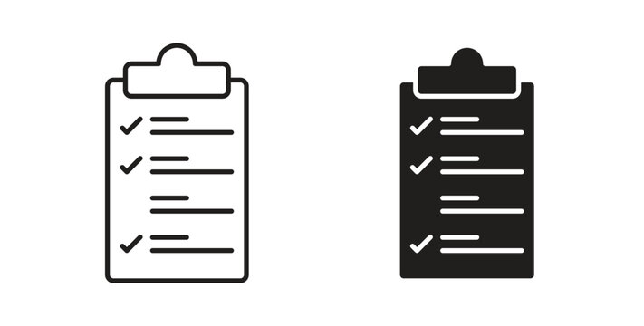 List icon design line and solid vector pack on white background